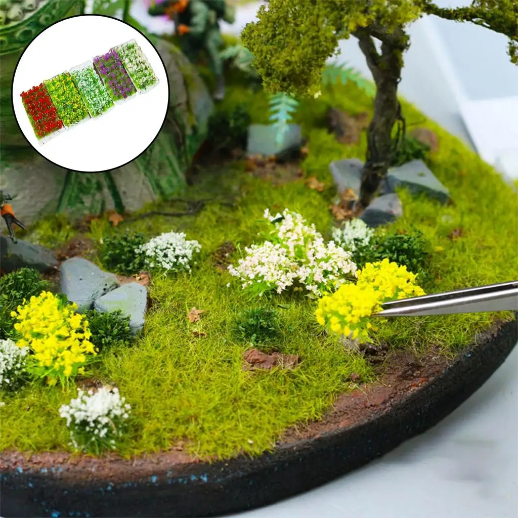 Flores en miniatura para ferromodelismo, modelos estáticos