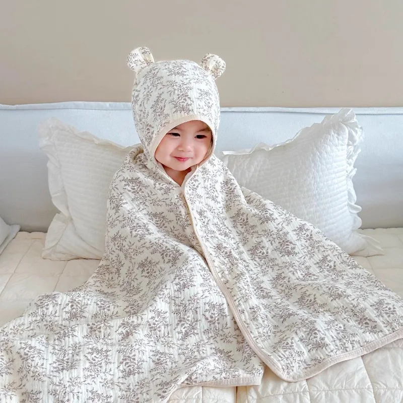 Poncho de baño con capucha de gasa para bebé, algodón suave - imagen 3