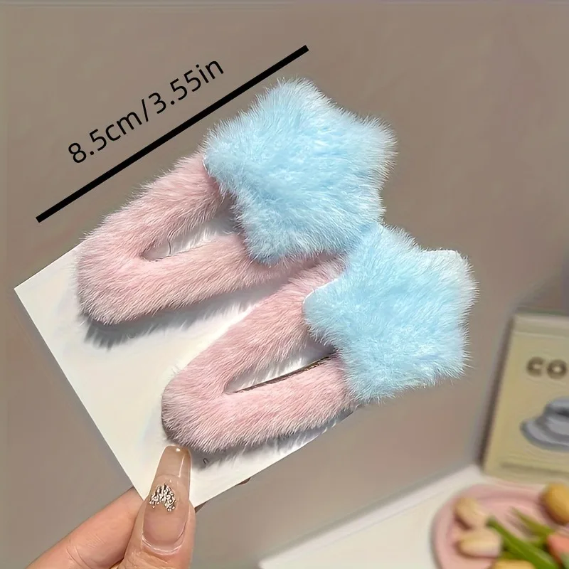 Pinzas de pelo con forma de estrella - Felpa suave para niña - imagen 3