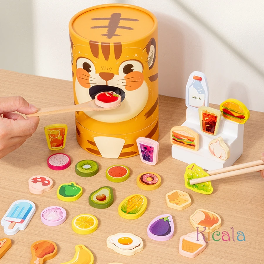 Juego de alimentación tipo tigre con cuchara y accesorios
