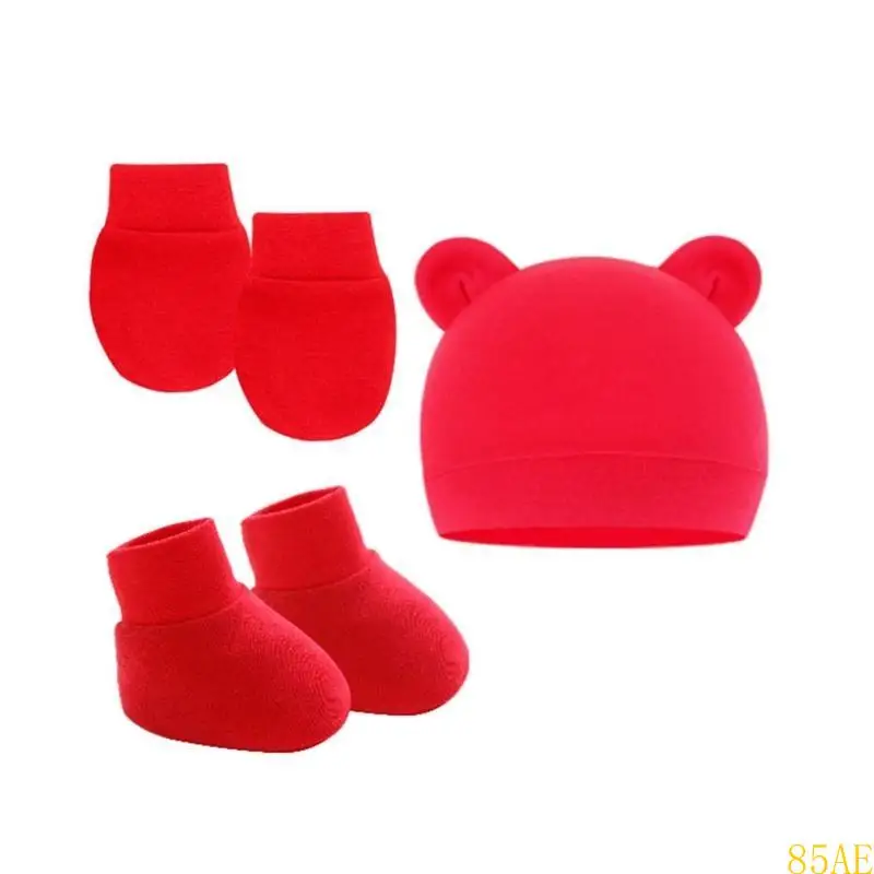 Set completo de calcetines y manoplas en color rosa