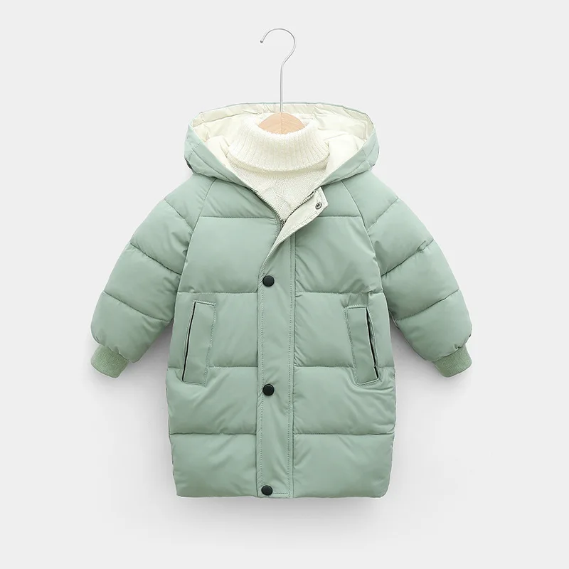 Abrigo de invierno con capucha para niña, chaqueta cálida larga