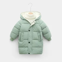 Abrigo de invierno con capucha para niña, chaqueta cálida larga