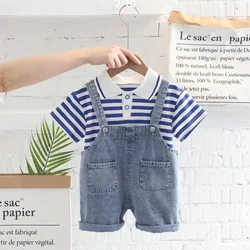 Conjunto ropa de verano para bebés: camiseta de manga corta y mono