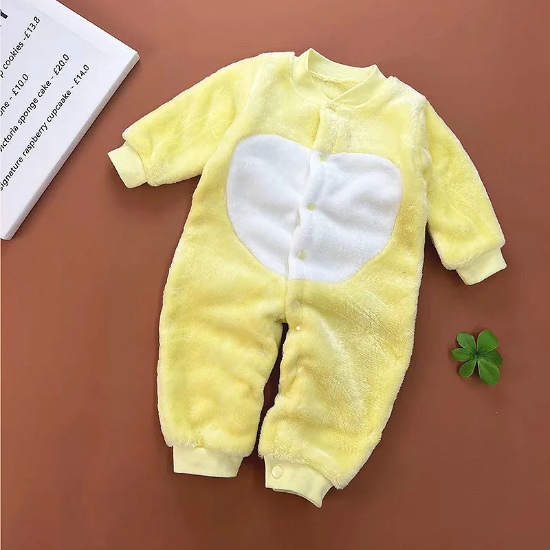 Traje de gateo cálido recién nacido con botones – mono invierno - imagen 3