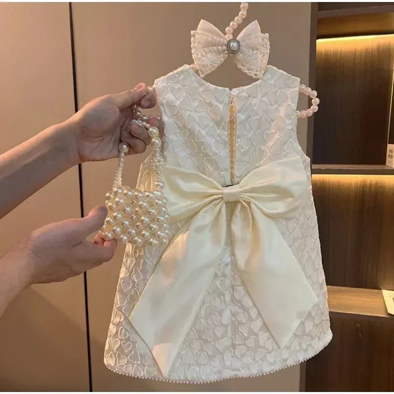 Vestido tweed clásico de niña – princesa vintage - imagen 2