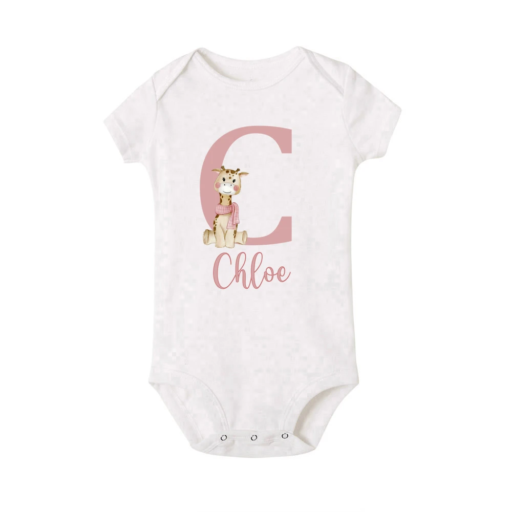 Body con inicial para bebé niña – Estampado de ciervos - imagen 4