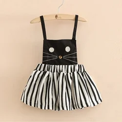 Vestido de verano para niña con tirantes y estampado gatos