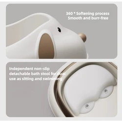 Bañera plegable para bebé con base antideslizante portátil