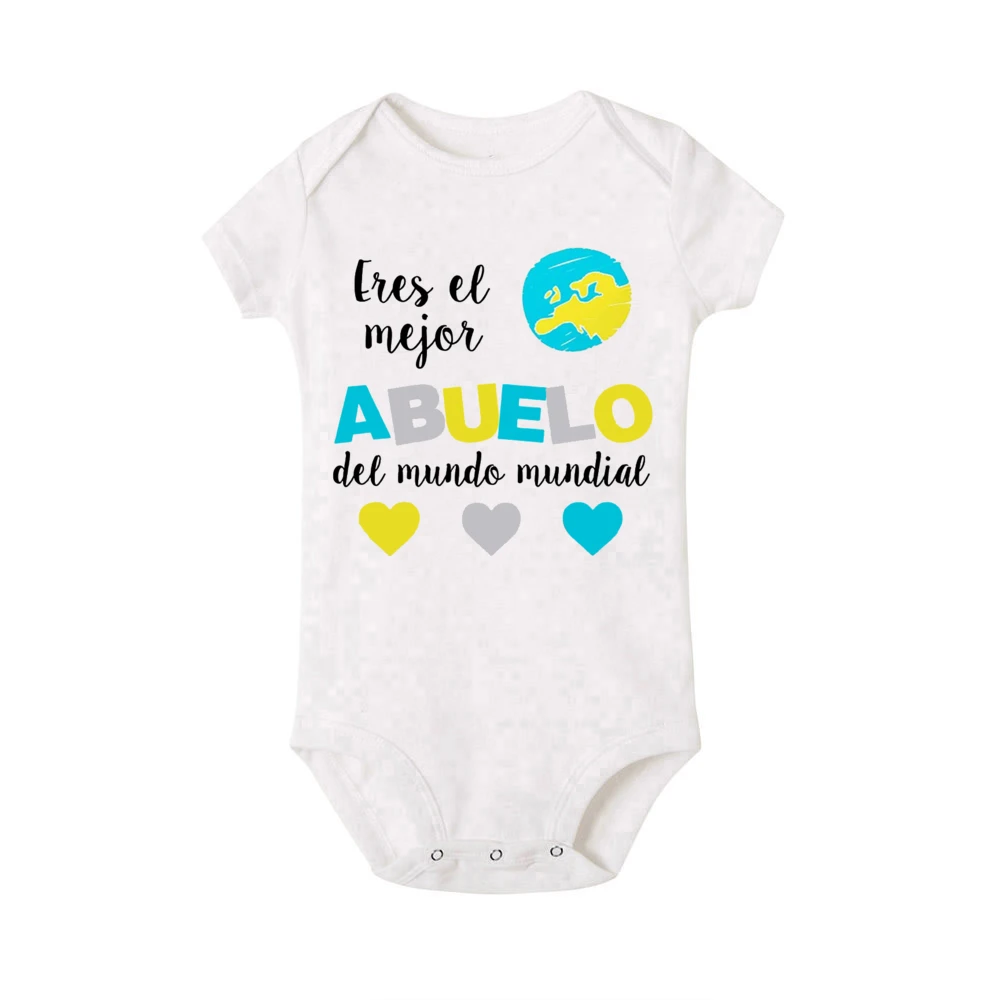 Mono bebé manga corta algodón estampado - Regalo perfecto para abuelo - imagen 4