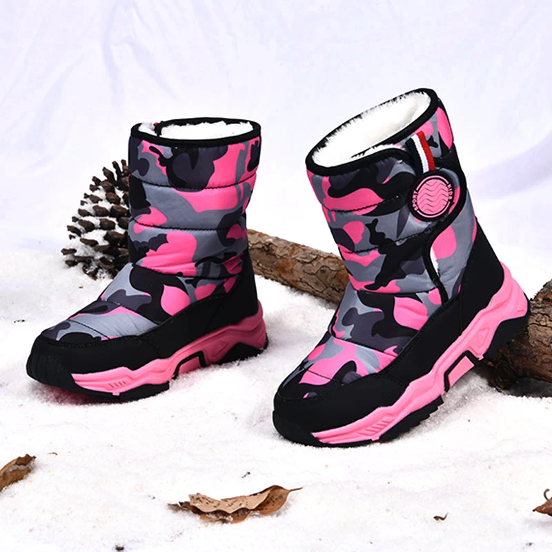 Botas de invierno impermeables con felpa cálida para niños - imagen 4