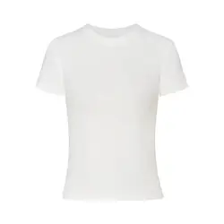 Camiseta de algodón cuello redondo ajustada manga corta