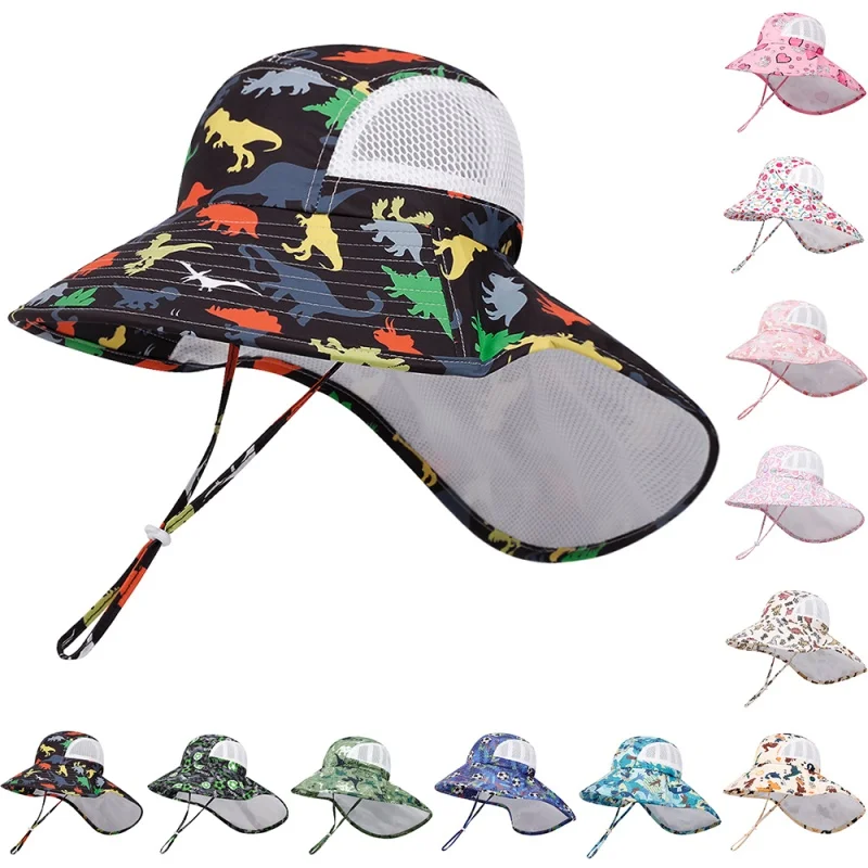 Sombrero infantil de verano con diseño de dibujos animados