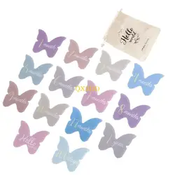 QX2D Tarjetas para fotografía de bebé en forma nube y mariposa