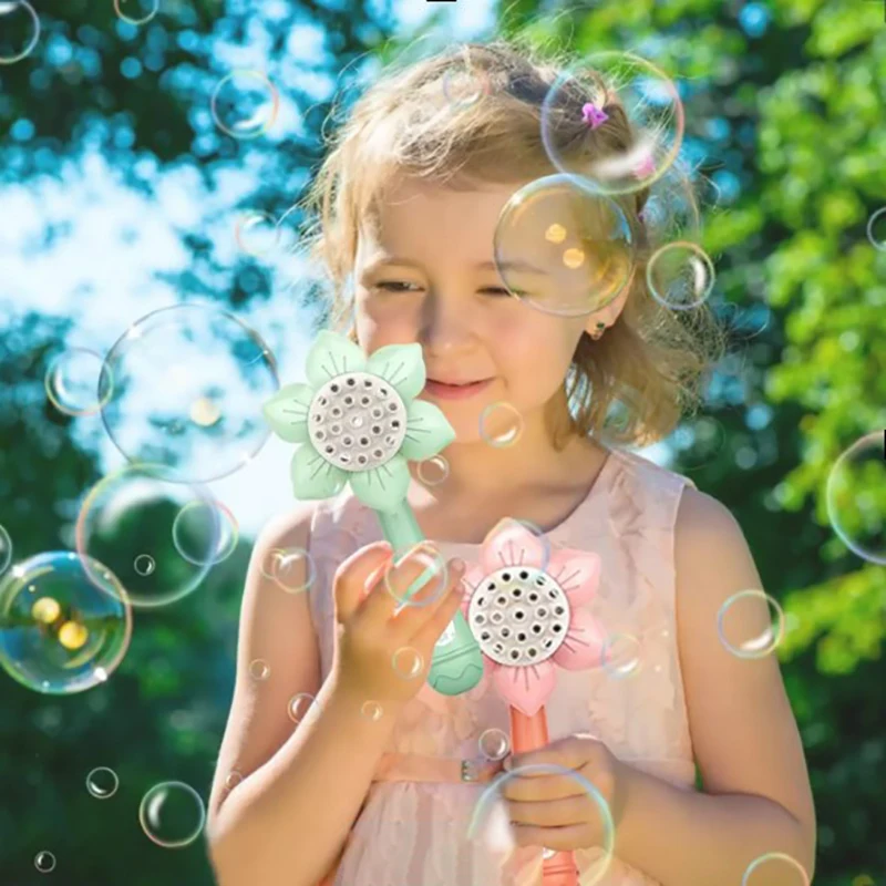 Máquina de burbujas automática eléctrica de girasol para niños - imagen 5