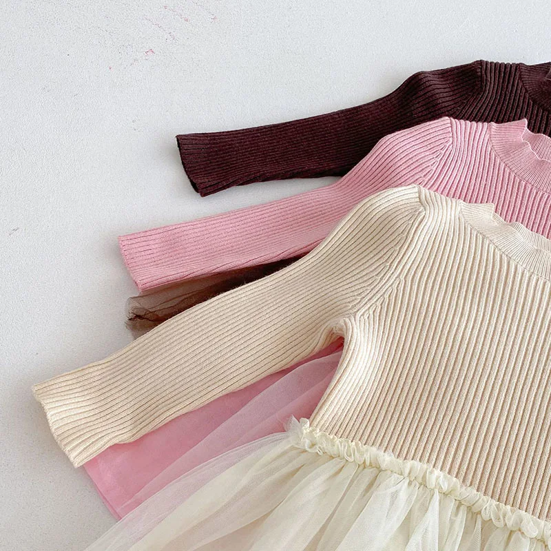 MILANCEL vestido de otoño para niña tejido malla - imagen 5