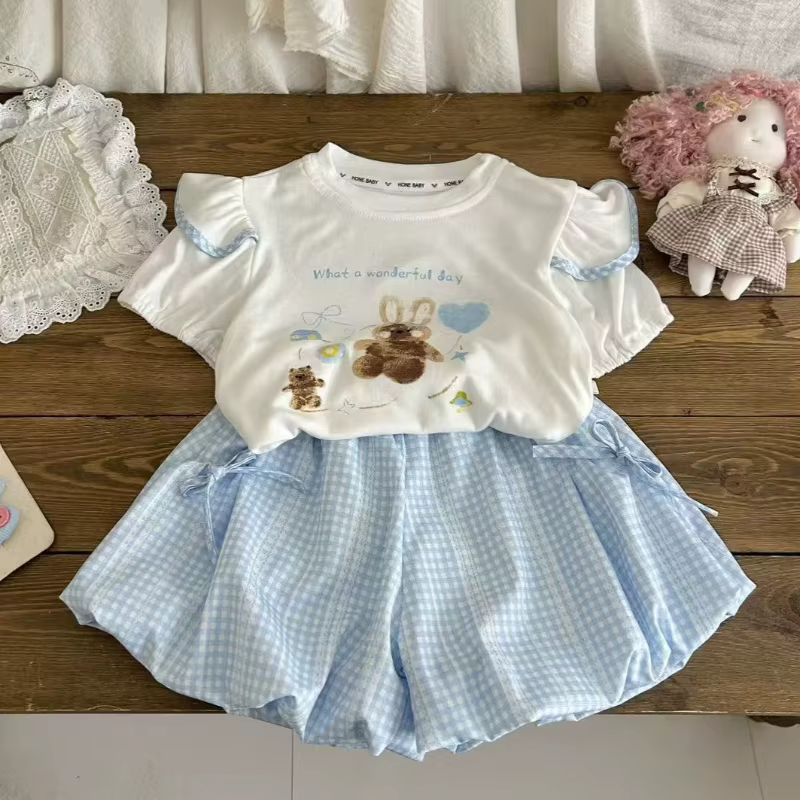Conjunto verano infantil niñas dibujo: camiseta y pantalón corto - imagen 2