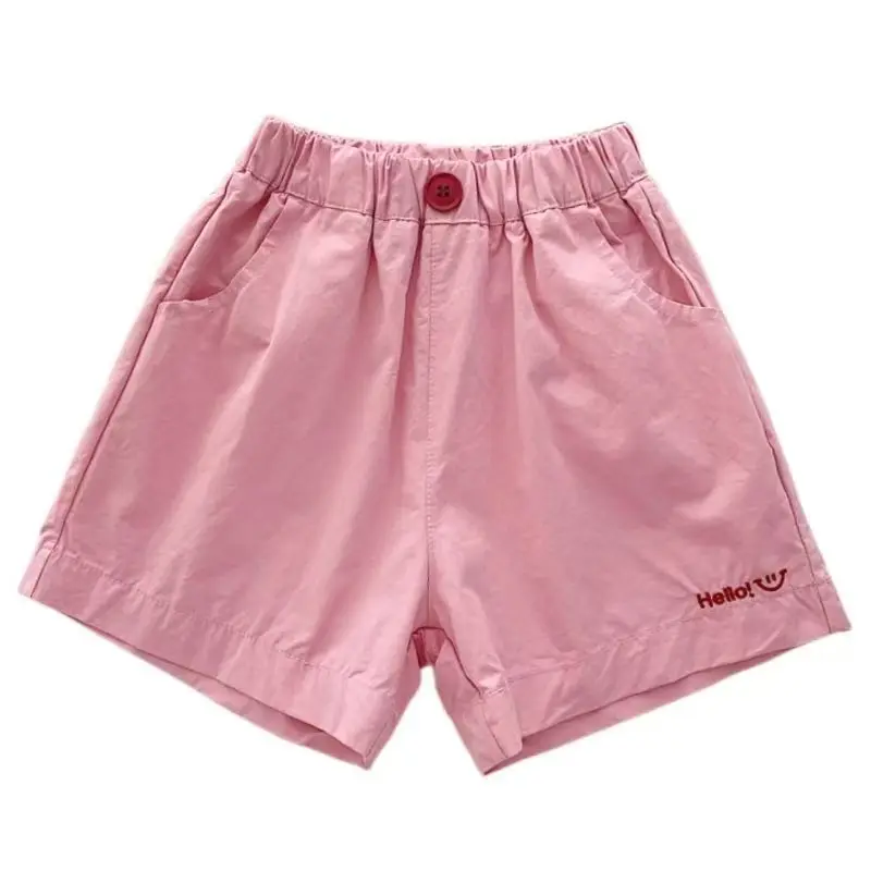 Pantalones cortos de verano unicolor ligeros para niñas y niños - imagen 2