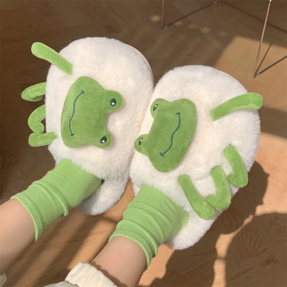 Pantuflas de rana de algodón para mujer – Cálidas y antideslizantes - imagen 4