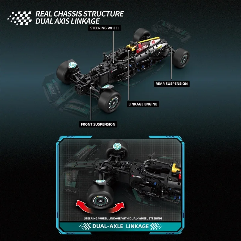 Bloques de construcción coche carreras fórmula montaje manual - imagen 4
