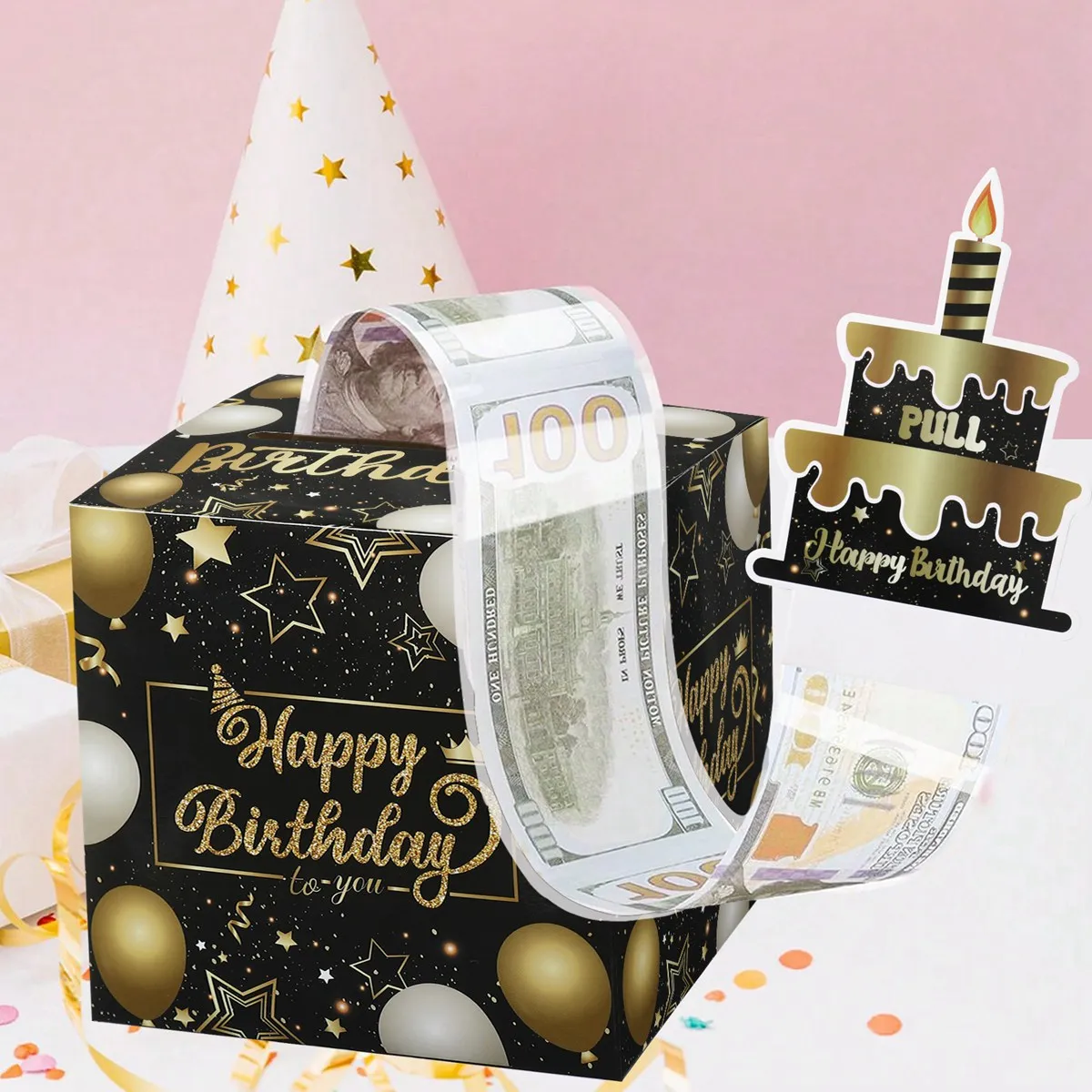 Caja regalo de cumpleaños infantil con tarjeta pastel y sorpresa - imagen 4