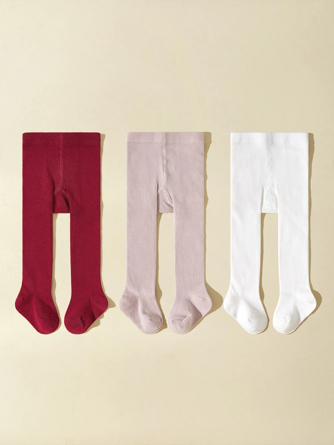 Pantimedias de algodón para bebé en color sólido
