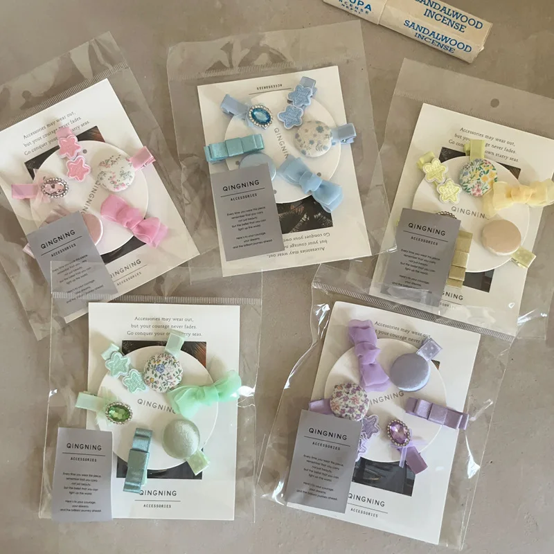Pinzas de pelo con lazo floral y horquillas laterales para niñas
