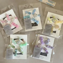 Pinzas de pelo con lazo floral y horquillas laterales para niñas