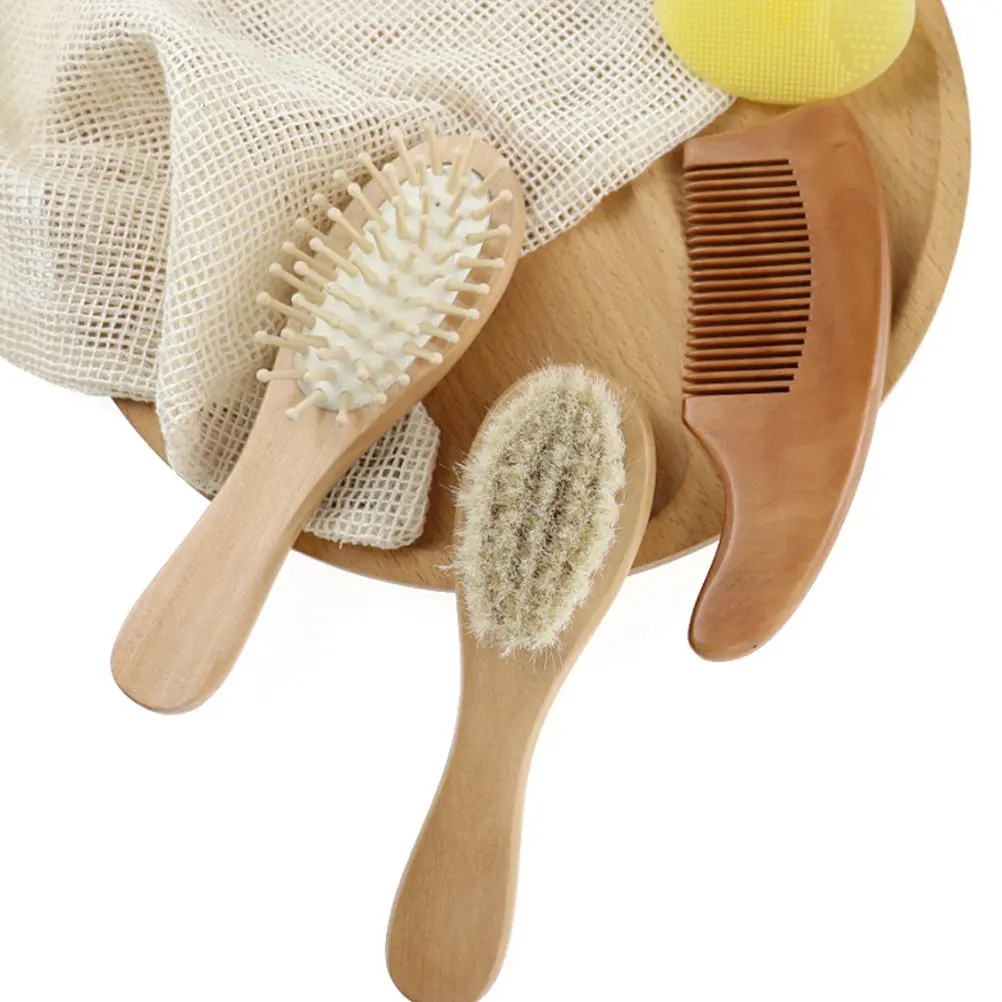 Juego de cepillos de baño infantil de madera de haya con cerdas suaves - imagen 2