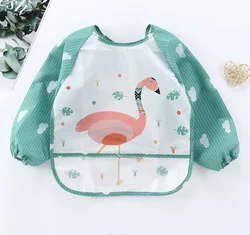 Babero manga larga impermeable antisuciedad con dibujos de dinosaurios