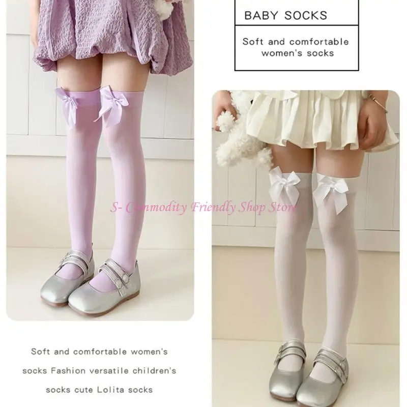 Calcetines con lazo de color sólido para niños - imagen 3