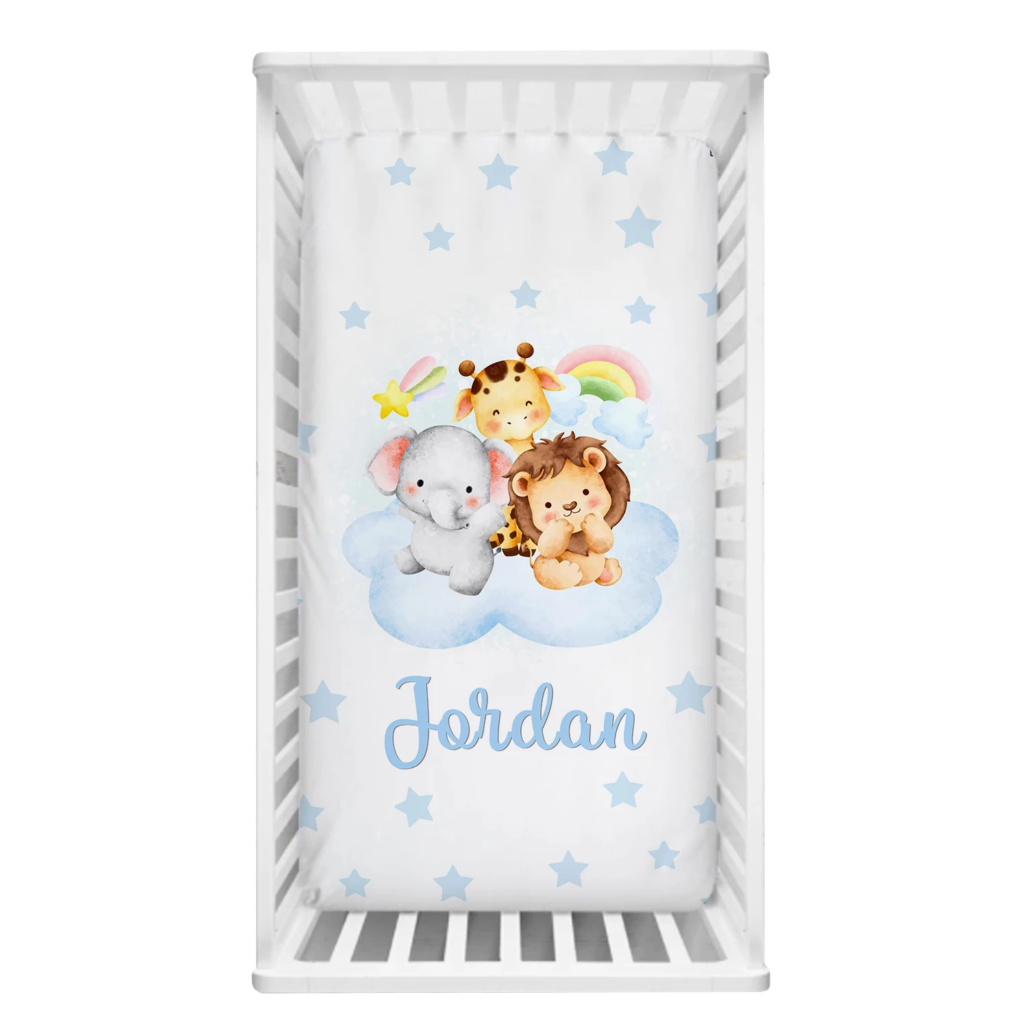 Juego sábanas cuna safari con estrellas personalizadas - imagen 5