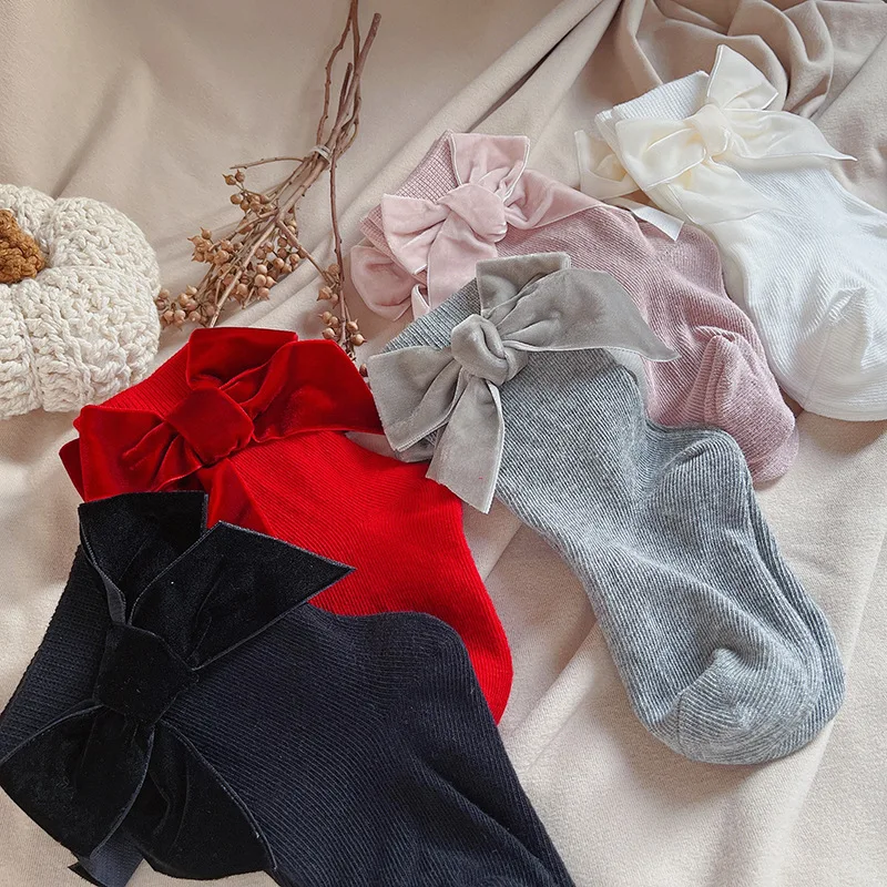 Calcetines de algodón con lazo para niña – Estilo festivo - imagen 3