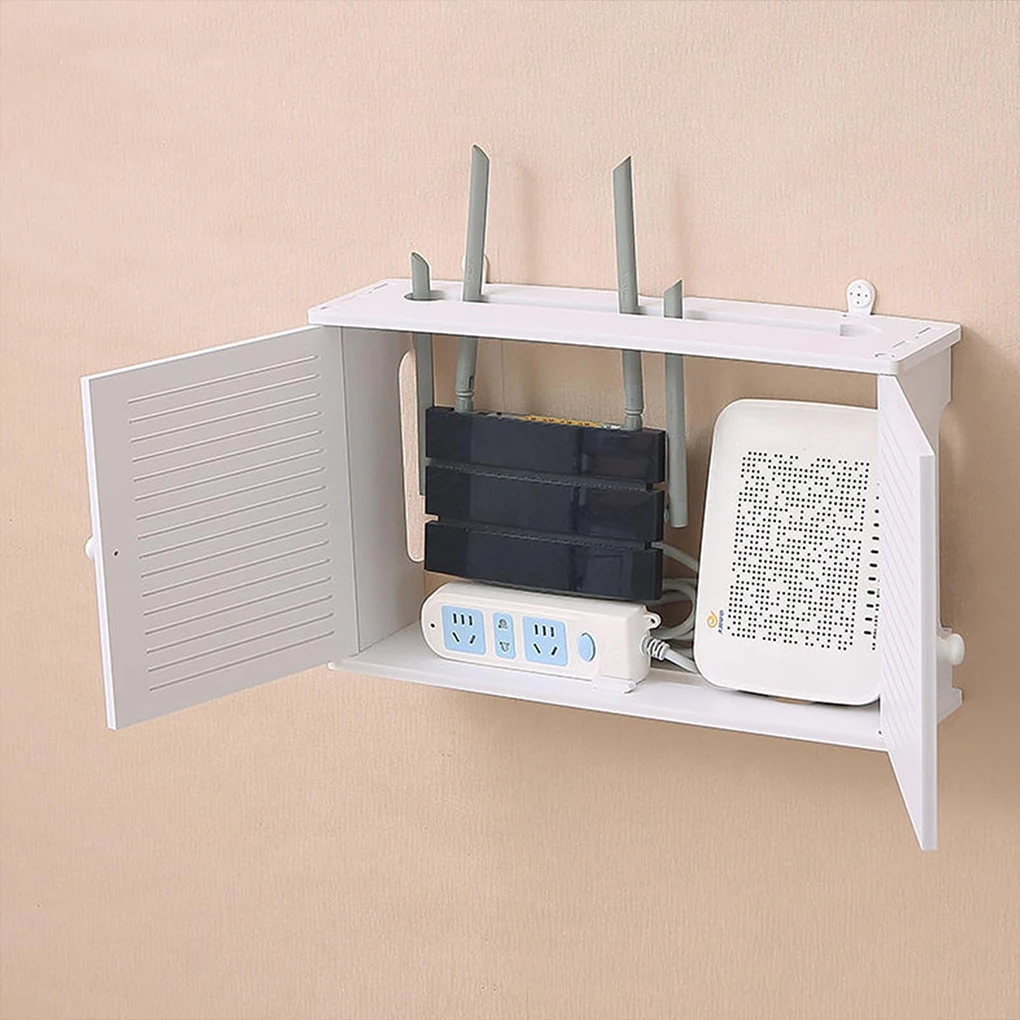 Estante mural sin perforaciones para router WiFi y decodificador - imagen 5