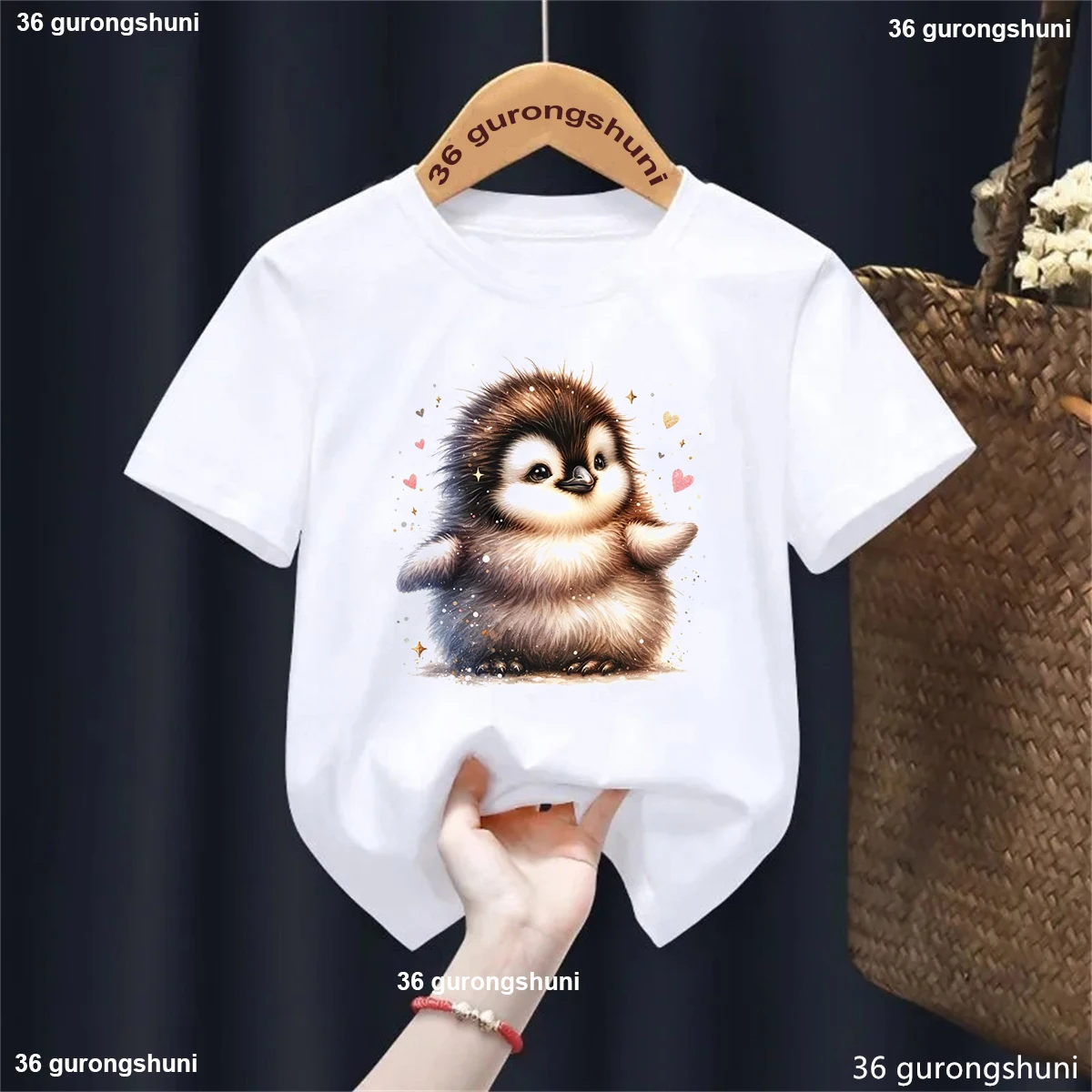 Camiseta infantil de manga corta con pingüinos para verano - imagen 4