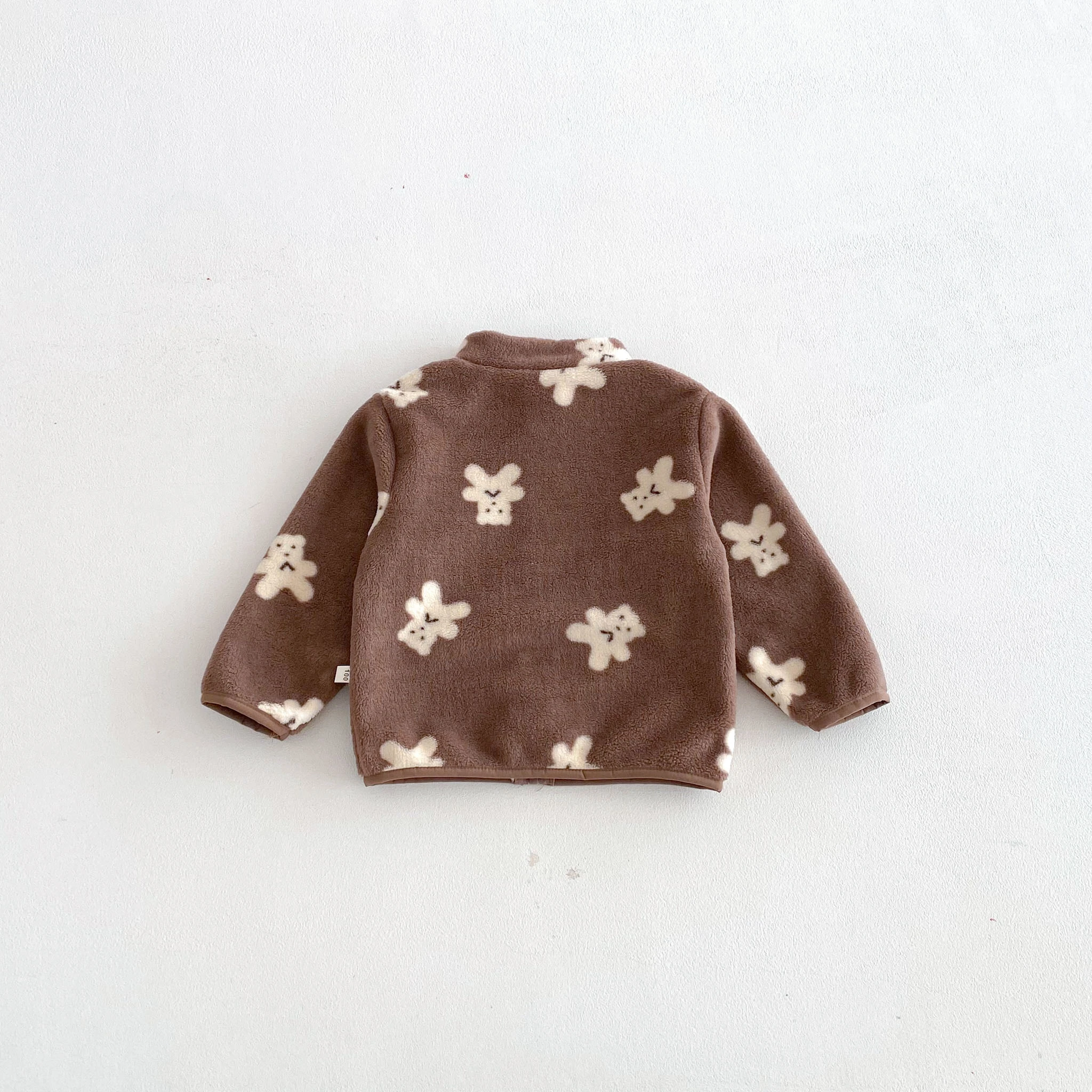 Abrigo de felpa con estampado de oso para bebé niña de invierno - imagen 2