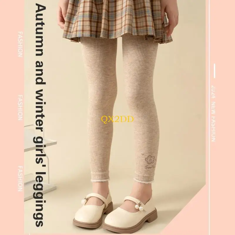 QX2D Leggings elásticos para niñas pequeñas de invierno y otoño
