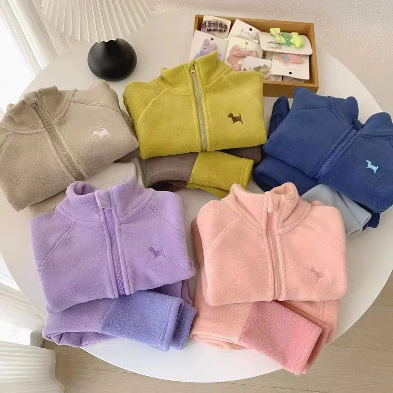 Conjunto de lana invernal para niños – abrigo cálido con dibujo - imagen 2