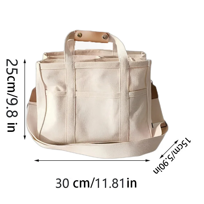 Bolso de mamá en lona con compartimentos
