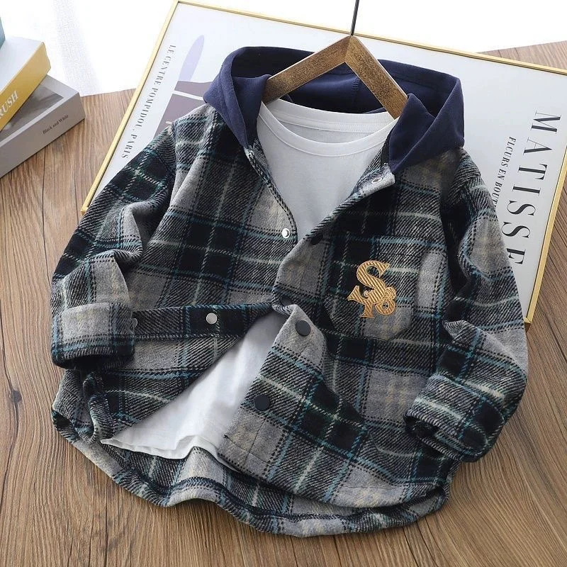 Chaqueta con capucha holgada para niños – Deportiva otoño primavera
