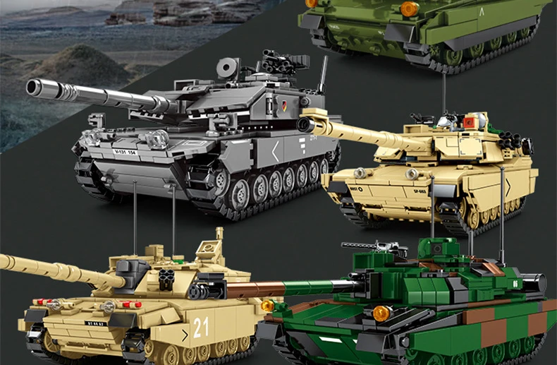 Vista del tanque montado y estilo militar