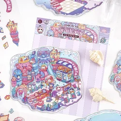 Pegatina 2.5D de paisaje costero estilo cabina DIY para niños