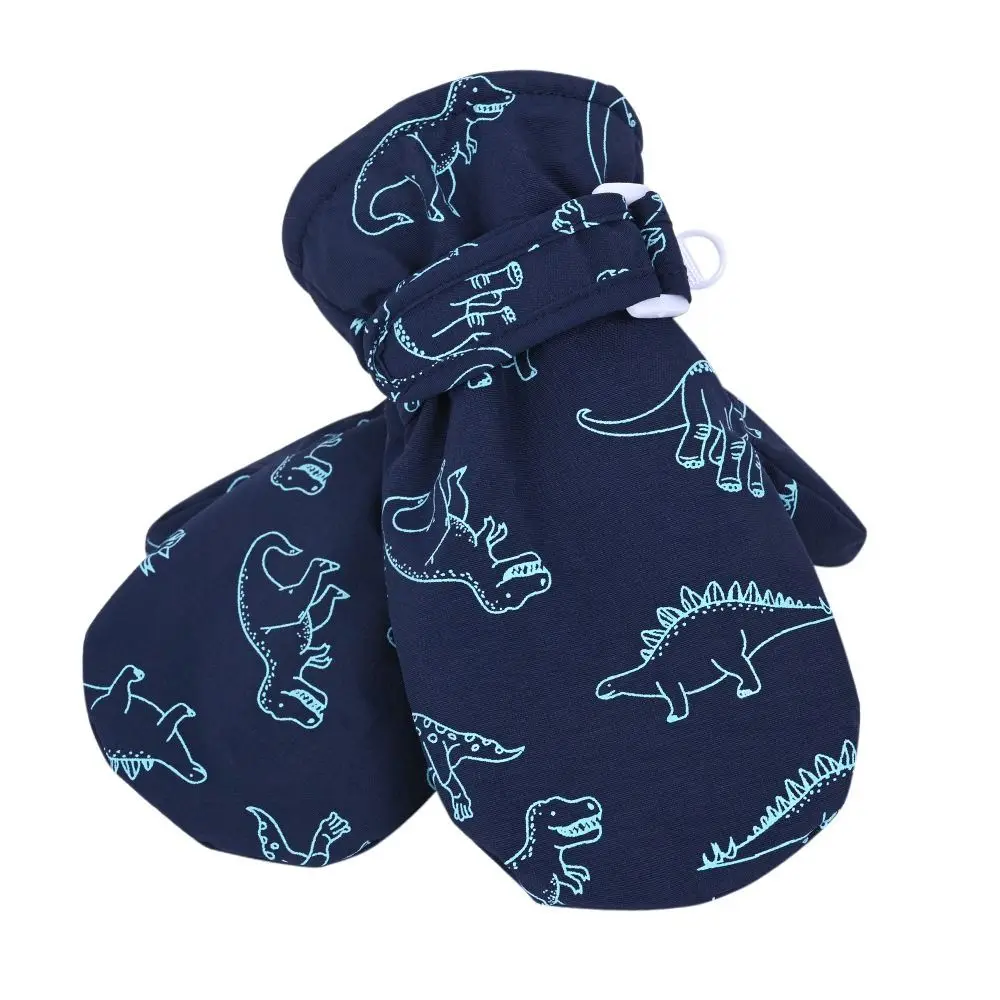 Guantes de invierno bebé con forro polar grueso y dinosaurios - imagen 4