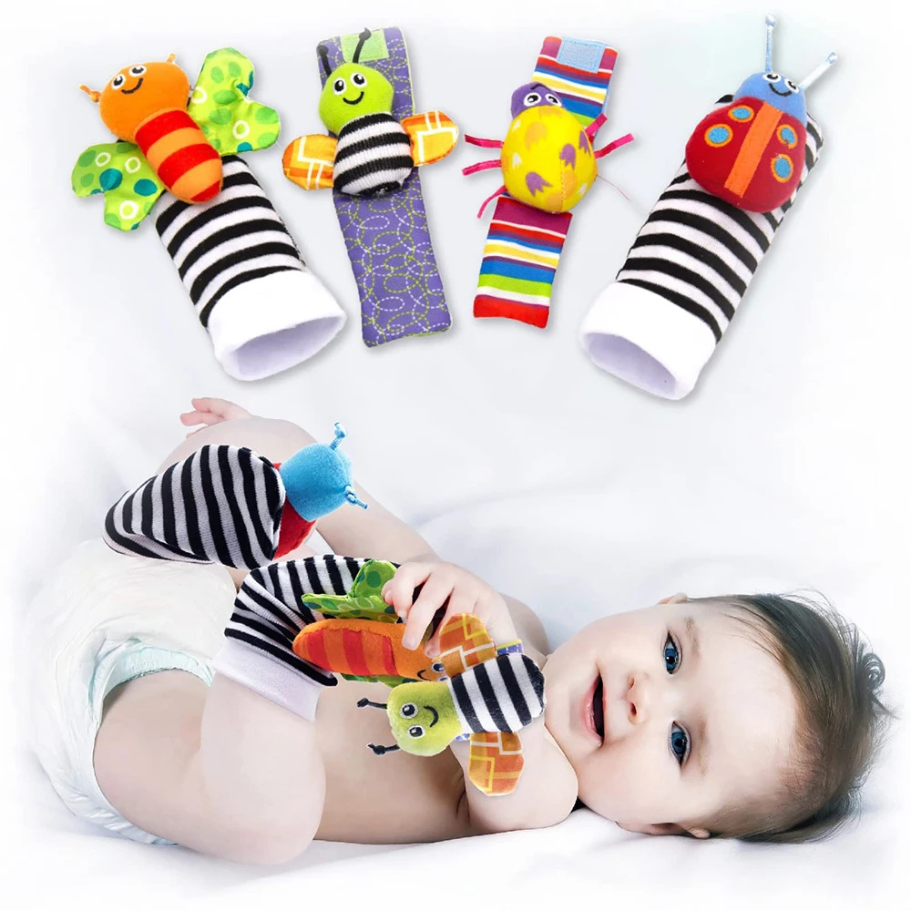 Calcetines sonajeros con diseño de mariquita en colores brillantes
