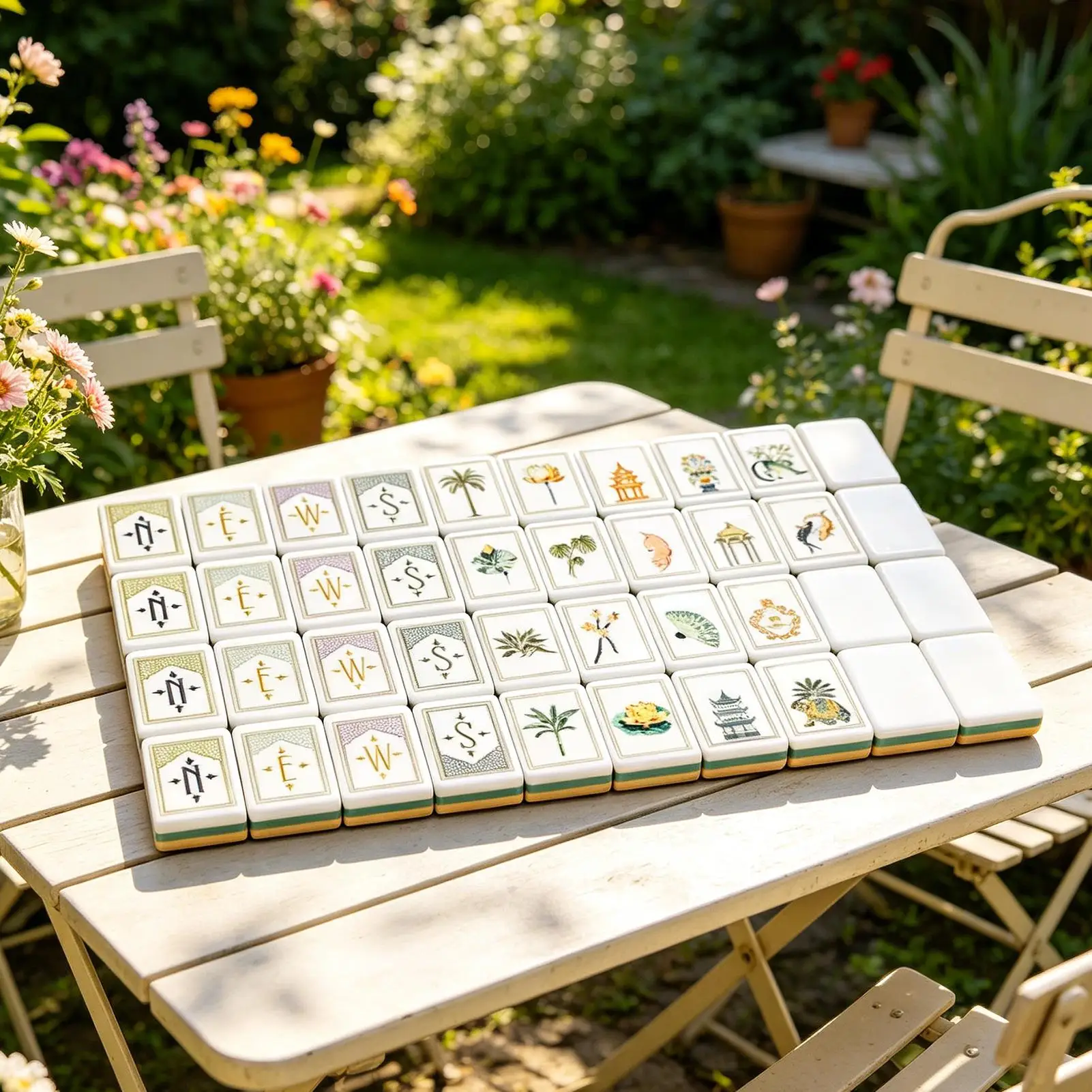 Juego de mahjong de acrílico grabado con dados para familia