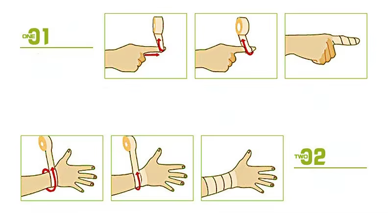 Aplicación del vendaje en brazo