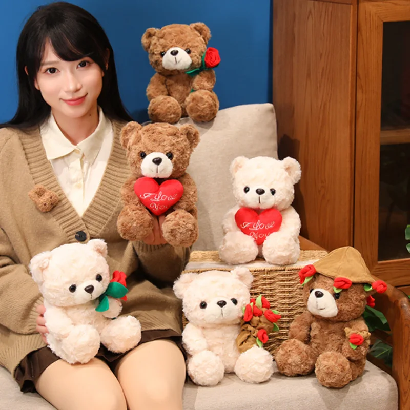 Peluche oso sentado con corazón rojo para San Valentín - imagen 4