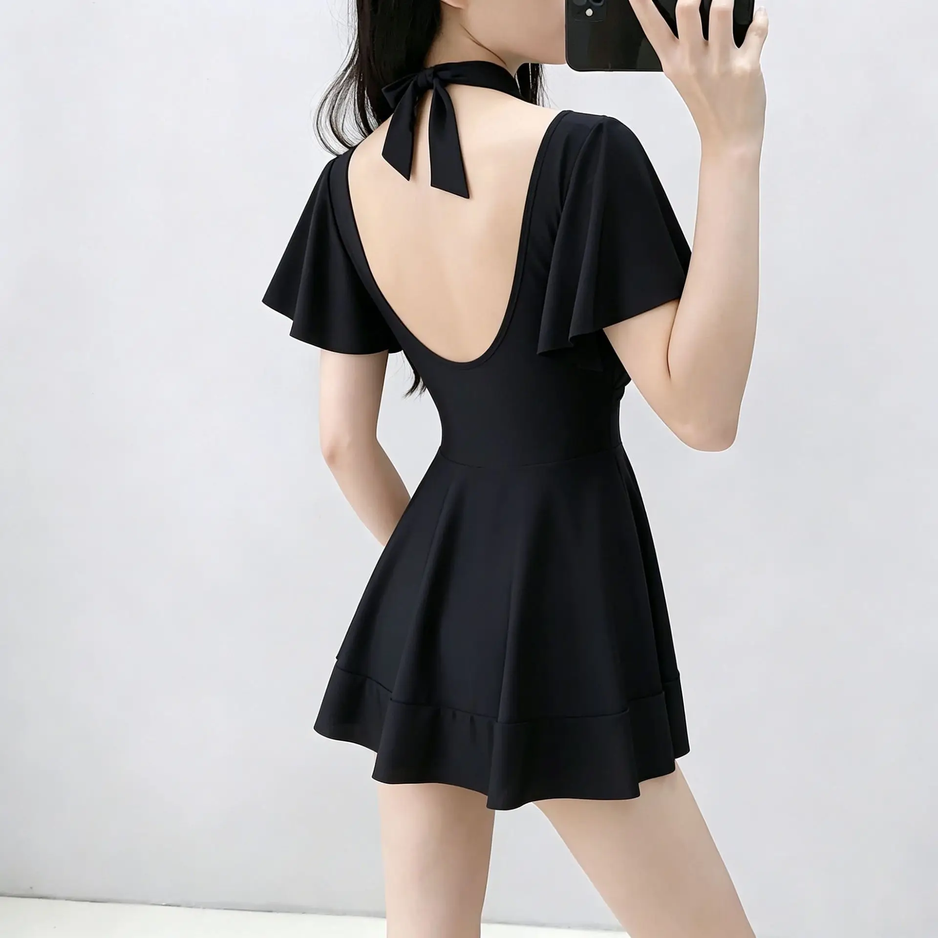 Traje de baño de una pieza con aros fruncido adelgazante - imagen 5