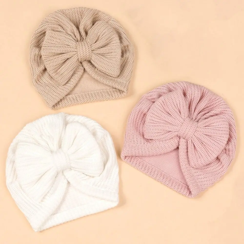 Gorro turbante infantil tejido elástico cálido liso otoño-invierno - imagen 3