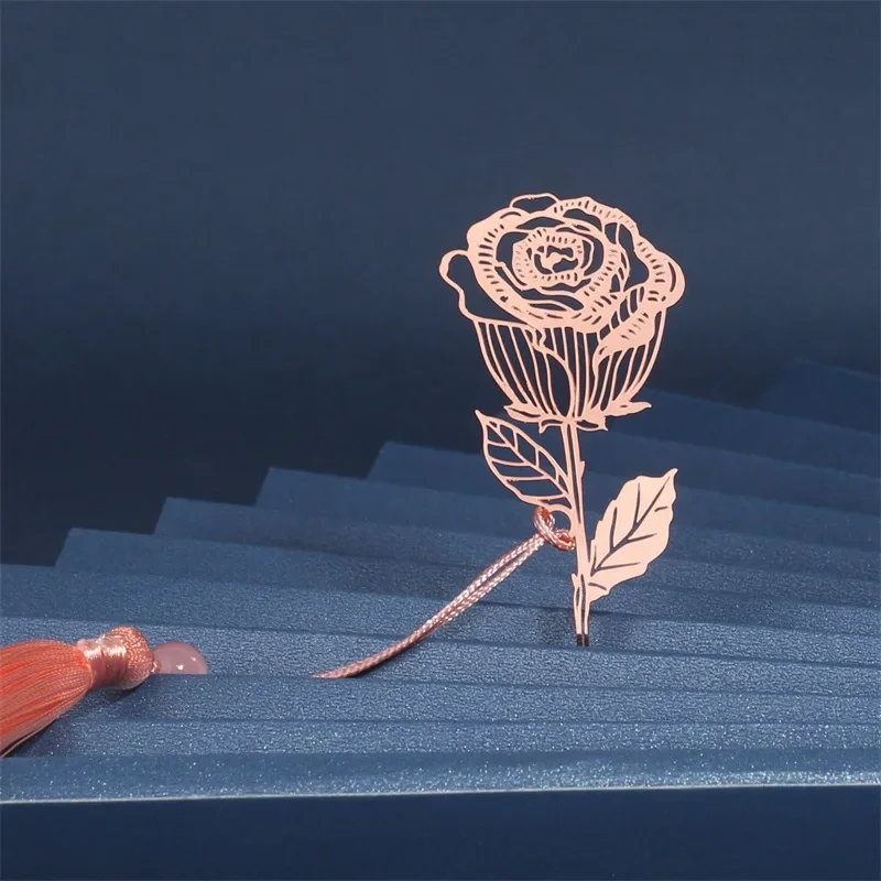 Marcapáginas infantil artesanal flor de loto rosa estilo chino